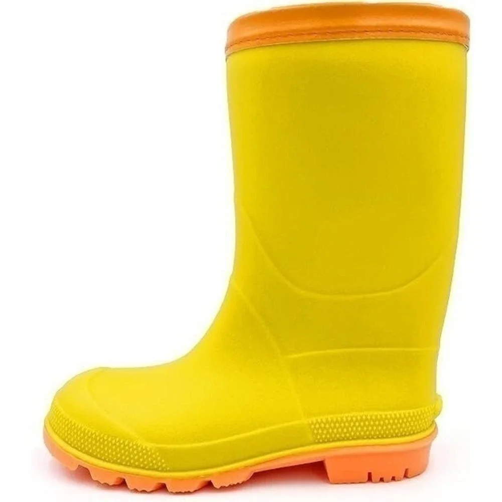 WBuffalo Little Girls' Yellow‎ Rain Boots Waterproof Rubber Size 3 New With Tags